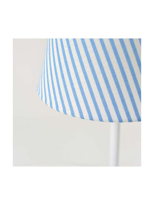 Veis Metal Vintage Table Lamp for Socket E14 with Light Blue Shade and White Base