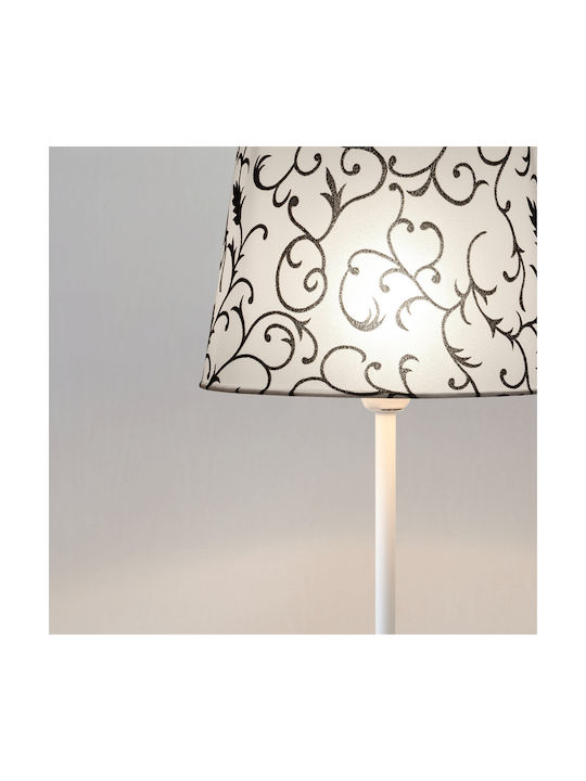 Veis Fabric Table Lamp for Socket E14 with Shade and White Base