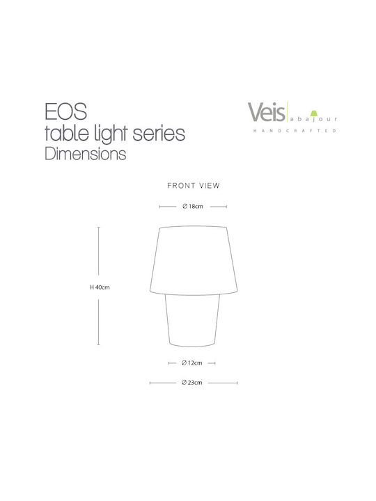Veis Glass Table Lamp for Socket E14 with Gray Shade and White Base