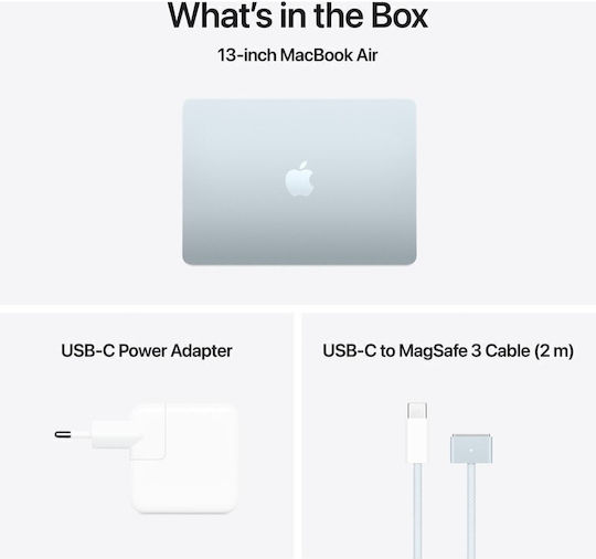 Apple MacBook Air 13.6 IPS Panel Retina Display M4 10-Core 16GB 512GB SSD 10-Core GPU with 30W Charger Sky Blue International English Keyboard