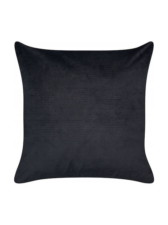 Beliani Μαξιλάρι Καναπέ από Βελούδο Black 45x45εκ.