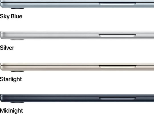 Apple MacBook Air 15,3" IPS Retina Display (M4-10-Kern/16GB/256GB SSD/10-Kern-GPU) mit 35W Doppel-Ladegerät Himmelblau (Tastatursprache Internationales Englisch)