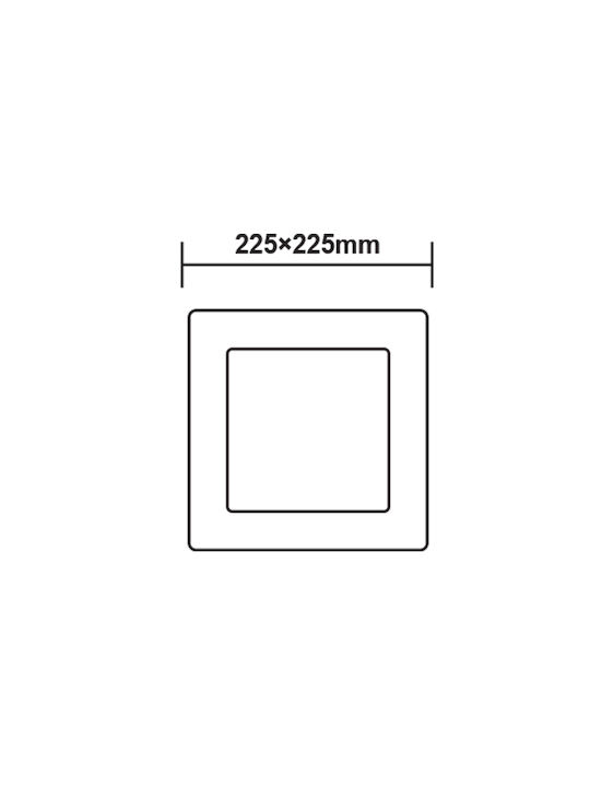 Aca Square LED Panel 18W with Natural White Light 4000K 20.8x20.8cm
