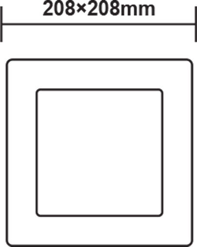 Aca Square LED Panel 18W with Natural White Light 4000K 20.8x20.8cm