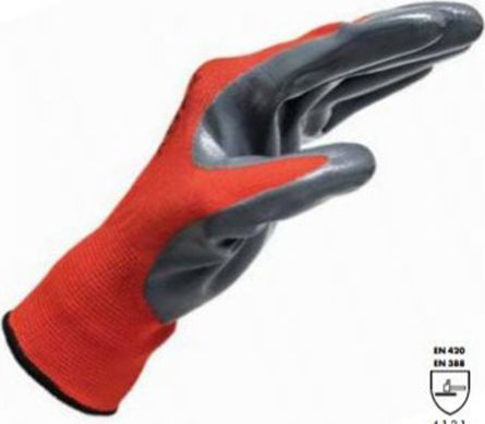Wurth Uni Top Gloves for Work Garden Red Nitrile/Polyester 1pcs