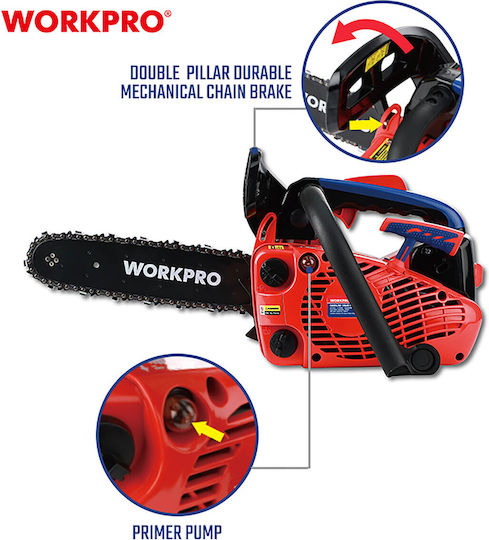 WorkPro Gasoline Chainsaw with Blade 25cm