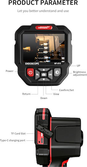 Noyafa Nf-615 Handheld Hd Endoscope Camera Ips Screen Flex