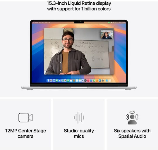 Apple MacBook Air 15.3" IPS Retina Display (M4 10-ядрен/16GB/256GB SSD/10-Core GPU) с 35W Двоен Зарядно Midnight (Английска Клавиатура US)