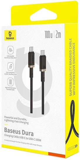 Baseus Dura USB 2.0 Kabel USB-C männlich - USB-C 100W PD Schwarz 2m P10377803U01-02
