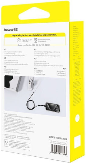 Baseus Dura USB 2.0 Kabel USB-C männlich - USB-C 100W PD Schwarz 2m P10377803U01-02
