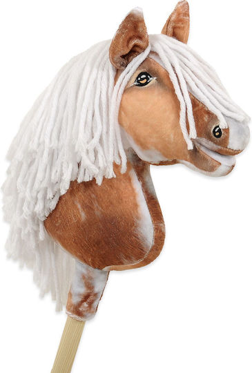 Hobby Horse Small Stick Horse Premium Spotted Tobiano White Mane A4