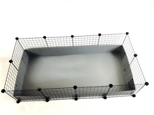 C&C Modular Käfig Nagerkäfig Silber 145x75x37cm