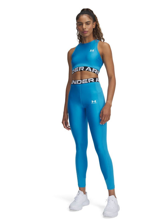 Training Damen Gekürztes Leggings Blau