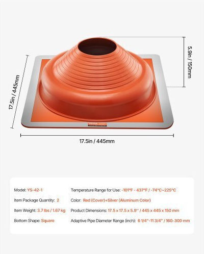 Conducte din silicon pentru etanșare metalică Vevor 6-1/4" 11-3/4" roșu 2 bucăți Wdgdtghsgjl28o0jiv0