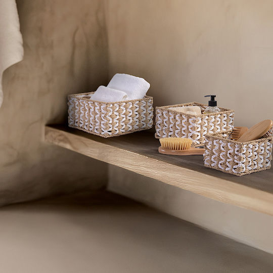 Nef-Nef Homeware Coș decorativ Hârtie Beige 15x15x10buc