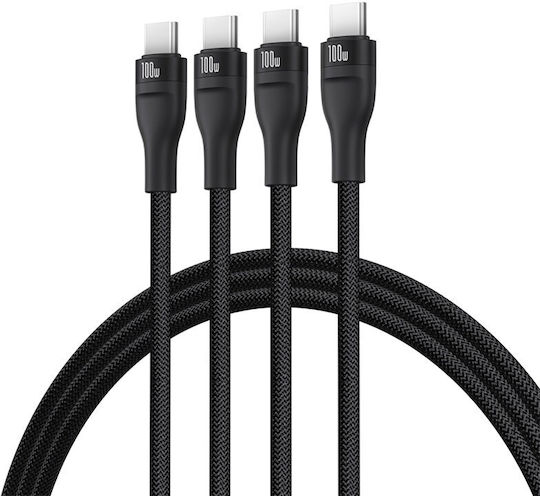 Baseus Flash Series Редовна USB към Type-C Кабел 5Спецификация Черен 1.5м (P10377503111-00)
