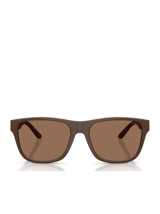 Emporio Armani Men's Sunglasses with Brown Plastic Frame and Brown Lens