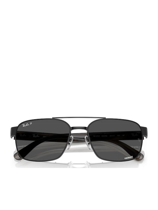 Ray Ban Chromance Ανδρικά Γυαλιά Ηλίου με Μαύρο Μεταλλικό Σκελετό και Μαύρο Polarized Φακό RB3751CH 002/K8