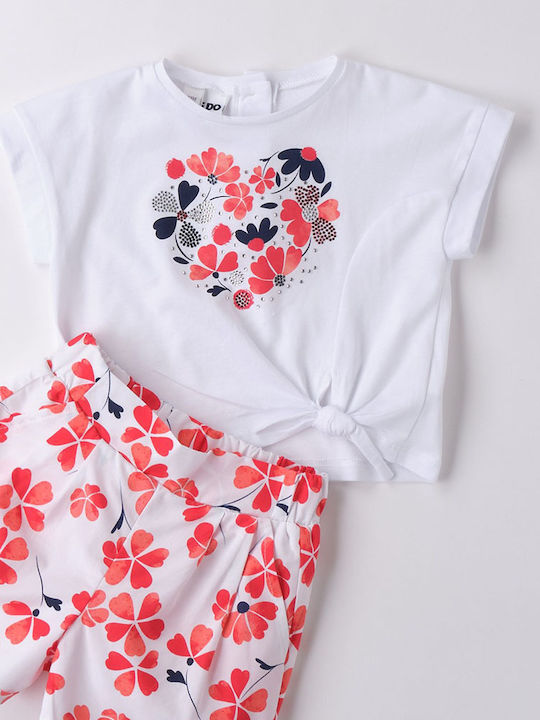 Kids' Set with Shorts Summer 2pcs Optical White