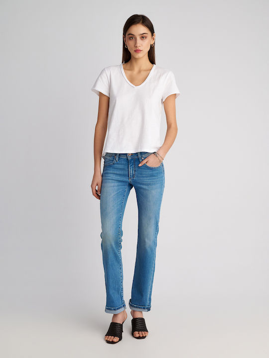 Donna Women's Cotton Short Sleeve Top White