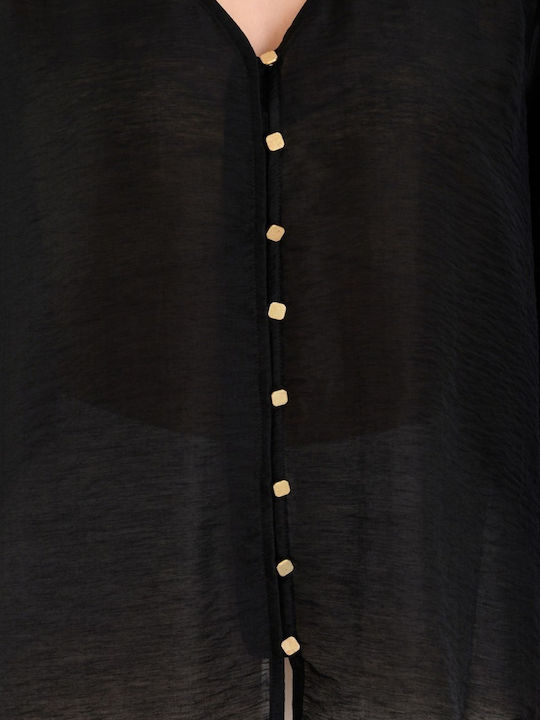 Women's Blouse with 3/4 Sleeve Black