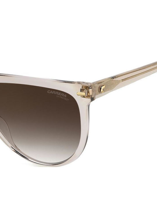Carrera Women's Sunglasses with Beige Horn-Rimmed Frame and Grey Gradient Lenses 3055/S FWM/YK
