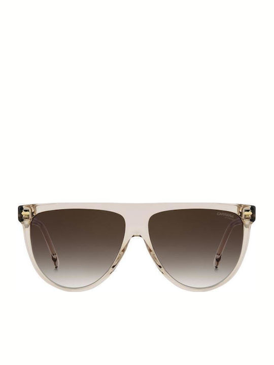 Carrera Women's Sunglasses with Beige Horn-Rimmed Frame and Grey Gradient Lenses 3055/S FWM/YK