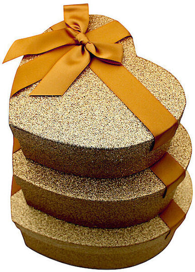 Box für Geschenke Gold 3Stück