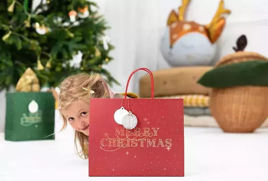 Beauty Home Merry Christmas Paper Christmas Gift Bag for Gift Red 32.5x11.5x26.5cm