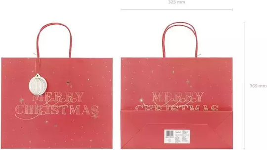 Beauty Home Merry Christmas Paper Christmas Gift Bag for Gift Red 32.5x11.5x26.5cm