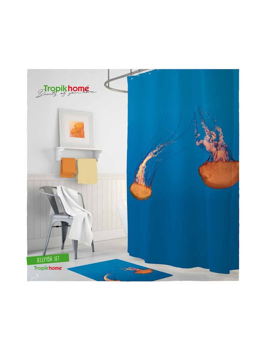 Tropik Home Perdea de Baie Țesătură 180x200cm Jellyfish