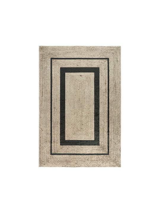Beauty Home Living Room Rug Rectangular Jute Beige-Black 120x180cm
