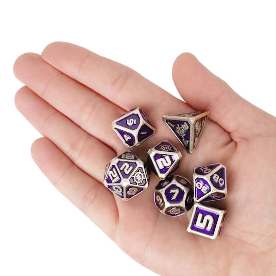 Enhance 7pc Metal Rpg Dice Collector's Edition Purple