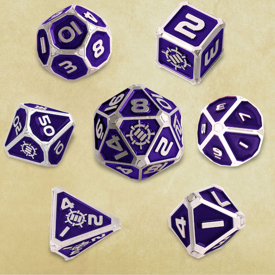 Enhance 7pc Metal Rpg Dice Collector's Edition Purple