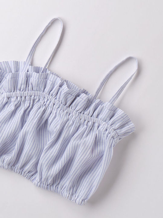 Kinder-Crop-Top Kurzarm Optical White