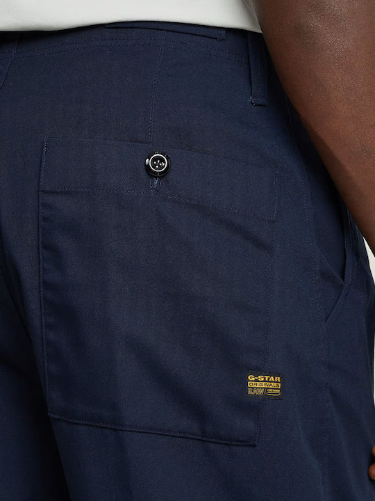 Pleated Trousers Chino in Relaxed Fit Dark Blue