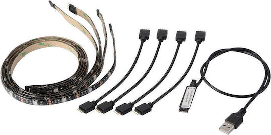 ACP Ταινία LED Τηλεόρασης USB 5V RGB Φως 0.5m Τύπου SMD5050 με Τροφοδοτικό & Τηλεχειριστήριο
