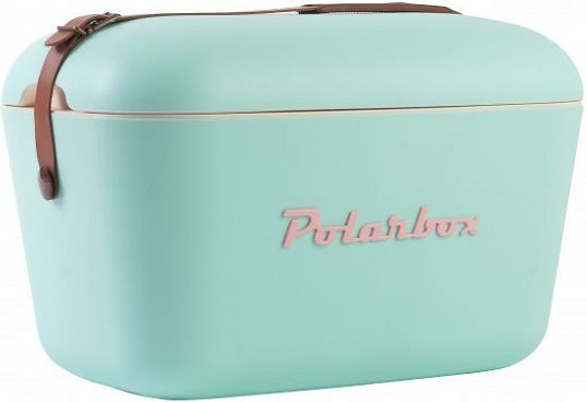 Polarbox Classic & Pop Style Portable Fridge 12lt Turquoise With Brown Strap
