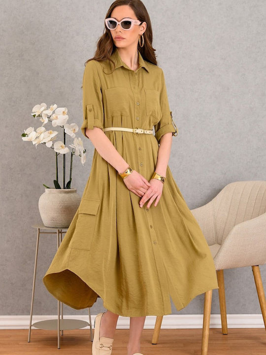Midi Hemdkleid Olive