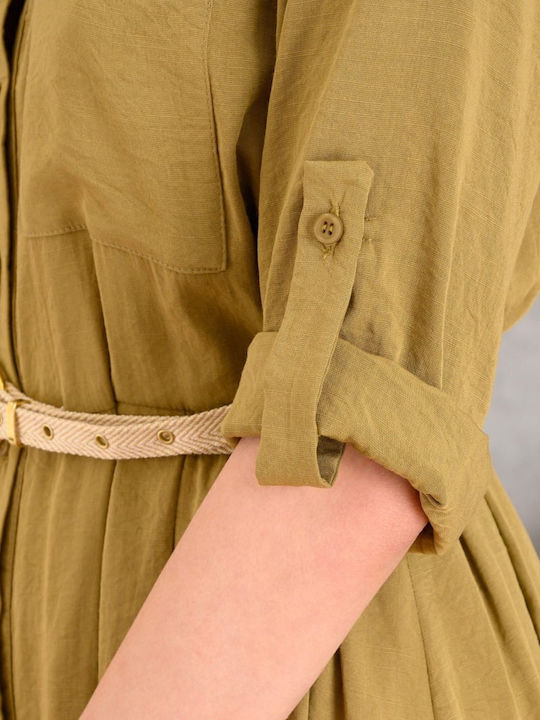 Midi Hemdkleid Olive