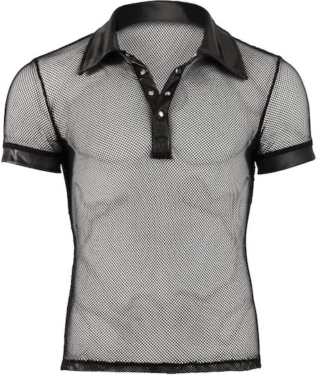 Svenjoyment Underwear Men Net Shirt Sexy Ανδρικό Top Μαύρο