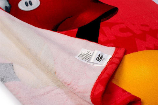 Dimcol Kids Beach Towel Red Mickey 140x70cm