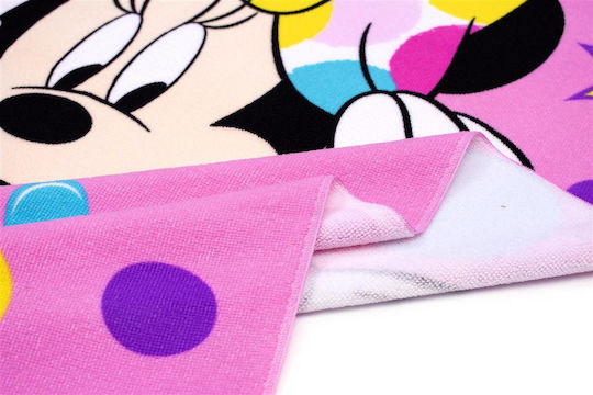 Dimcol Παιδική Πετσέτα Θαλάσσης Ροζ Minnie 140x70εκ.