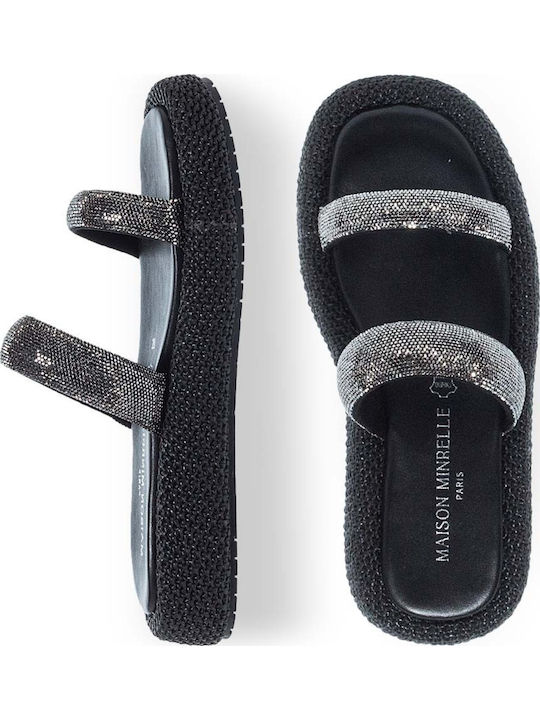 Flache Sandalen für Damen Flatforms in Schwarz Farbe
