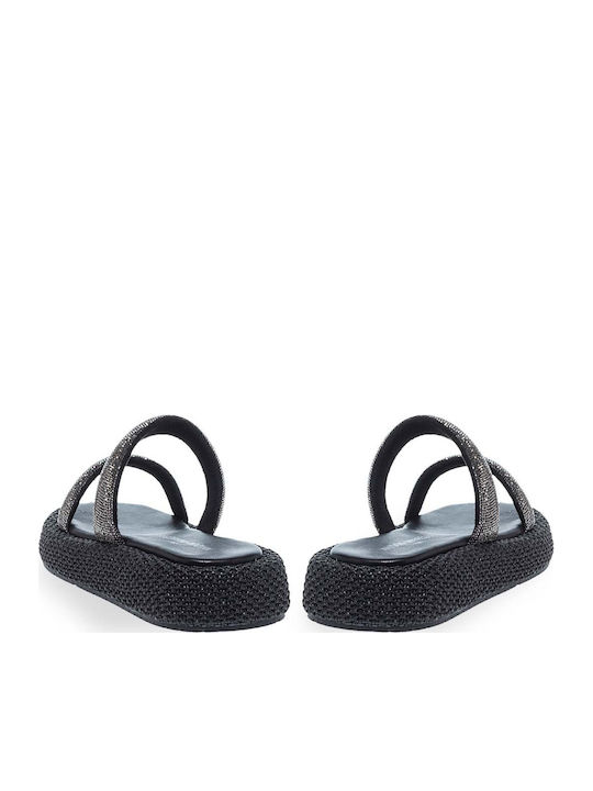 Flache Sandalen für Damen Flatforms in Schwarz Farbe