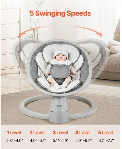 Vevor Elektrisch Baby Relax mit Musik Gray für Kind bis 9kg