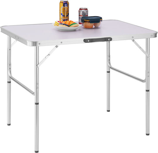 Bakaji Tabelle Aluminium für Camping Klappbar Campingmöbel 90x60x60cm Gray