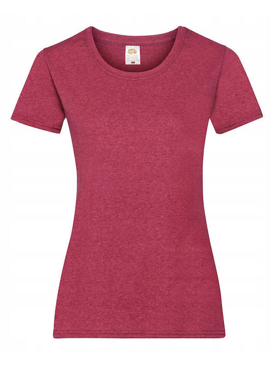 Fruit of the Loom Valueweight Unisex Διαφημιστικό T-shirt Κοντομάνικο Heather Red