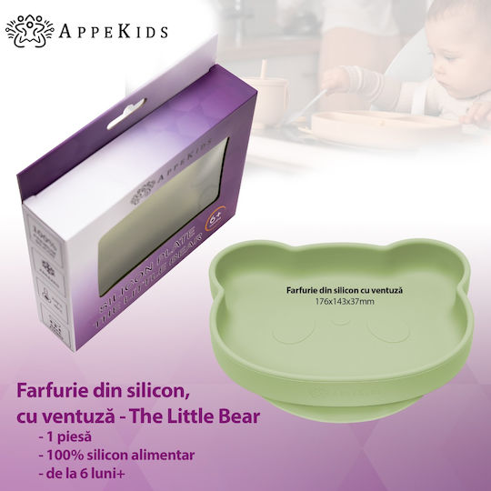 AppeKids Baby Food Plate made of Silicone Green