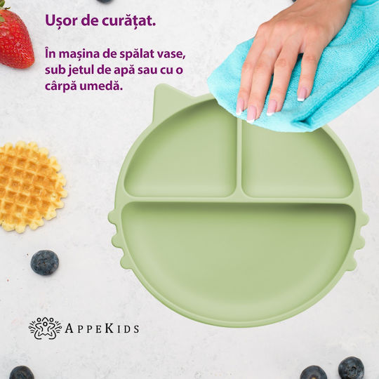 AppeKids Kinderteller aus Silikon Grün